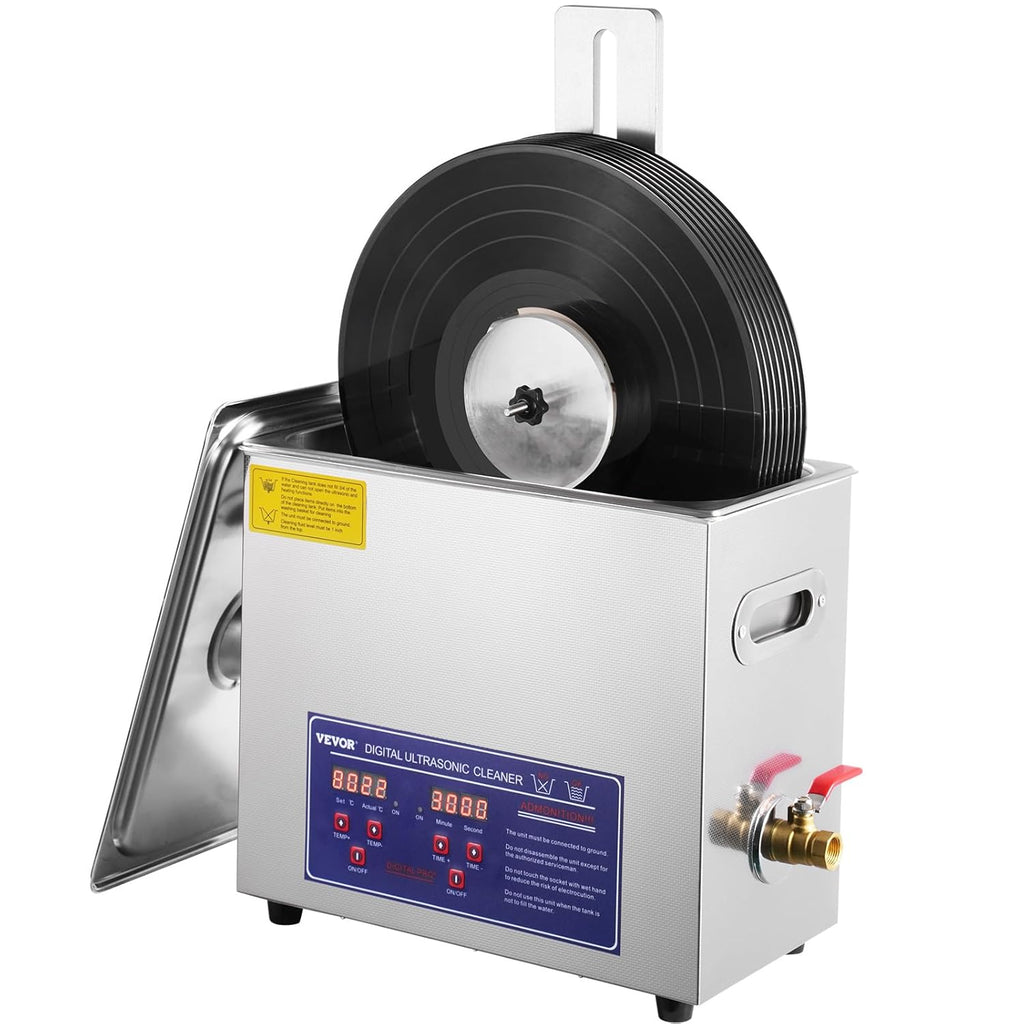 Ultrasonic Vinyl Record Cleaner, 6L, 180W with Drying Rack I690454