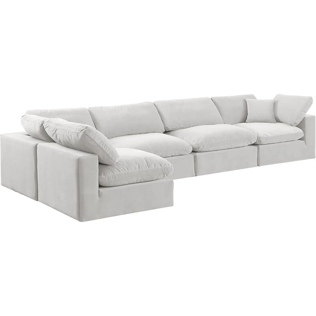Cream Velvet Modular Sectional C1935