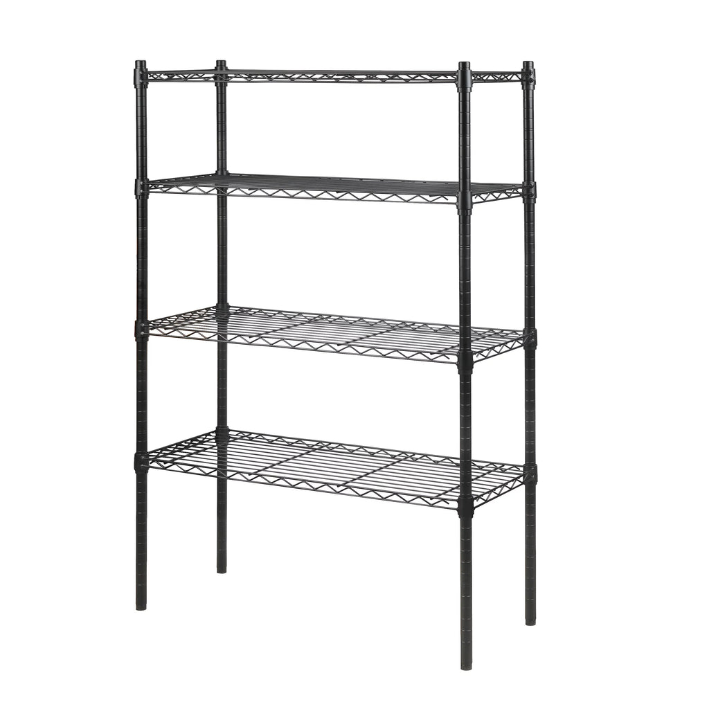 4 Tier Wire Shelf Unit, Black, 1400 lb. Capacity P595736
