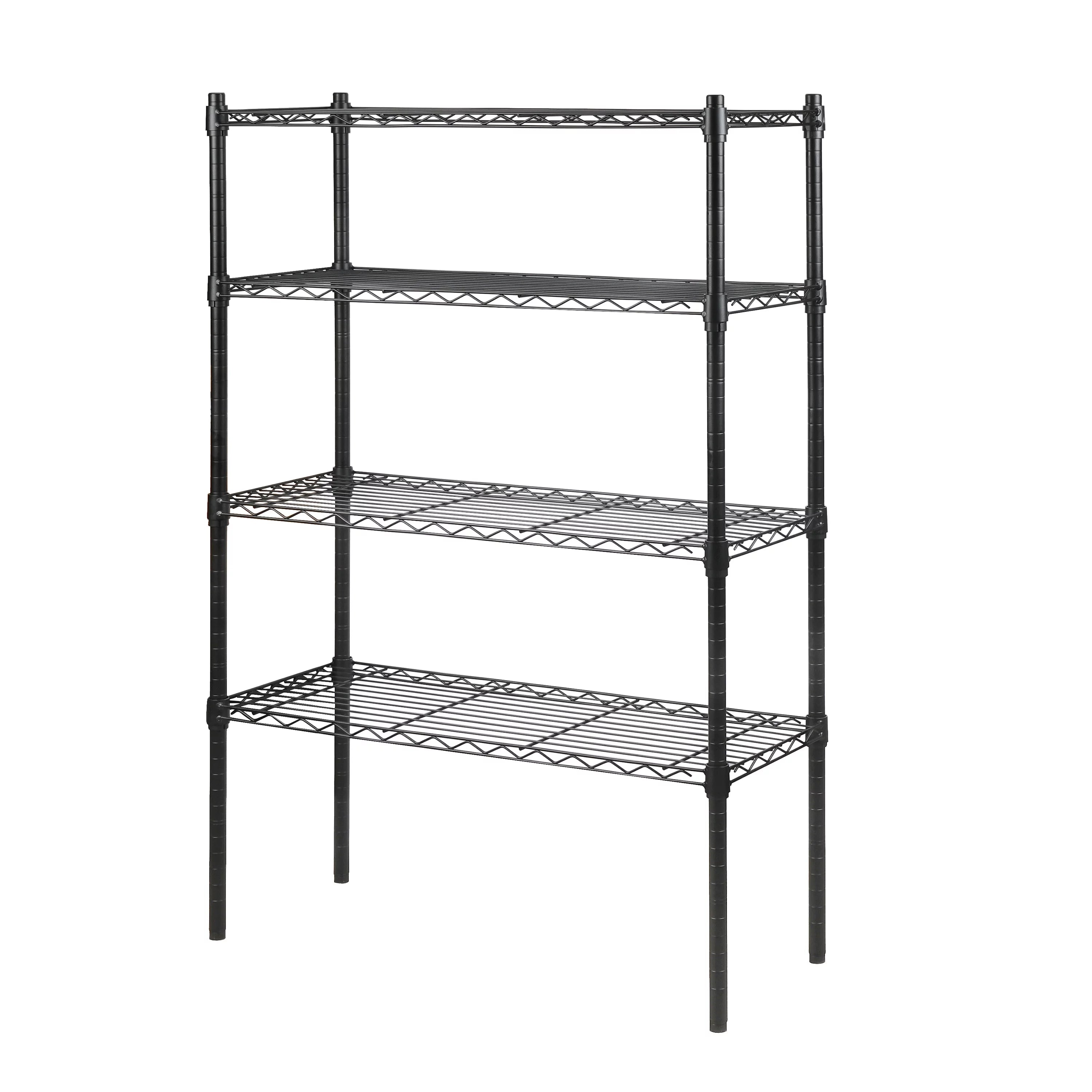 4 Tier Wire Shelf Unit, Black, 1400 lb. Capacity P595736