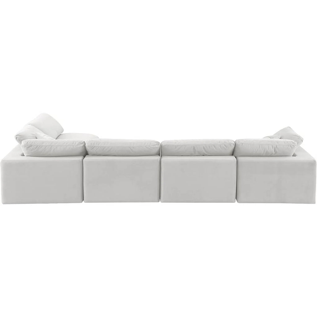 Cream Velvet Modular Sectional C1935
