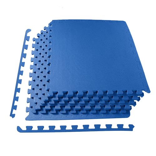 1" Thick EVA Interlocking Foam Gym Flooring Mat, 6 Tiles, Black M5857