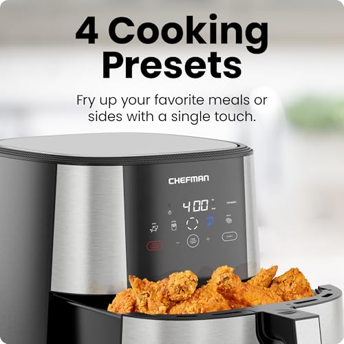 XL 8-Qt Touch Digital Air Fryer, Nonstick Dishwasher-Safe, Stainless Steel I664659