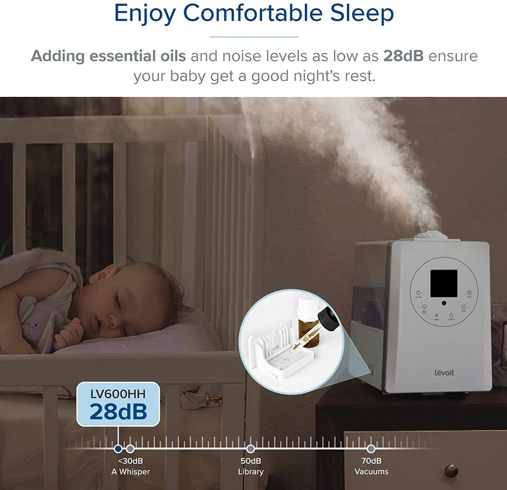 Warm and Cool Mist Humidifier, 6L, 753 sq ft R454