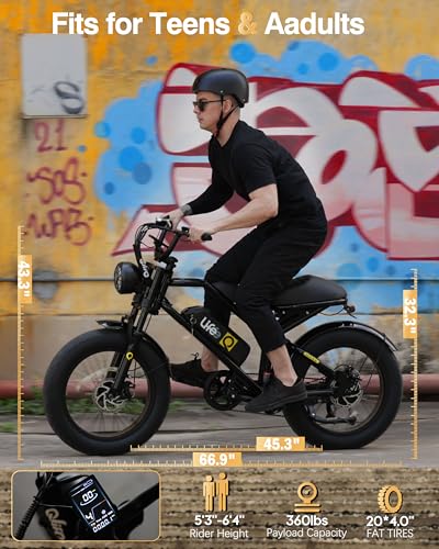 Electric Bike for Adults 1500W Peak Motor 20" Fat Tires 28MPH Removable Battery Dual Suspension 7-Speed X2728