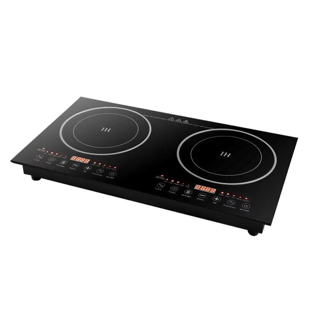 Portable Electric Induction Cooktop, 2-Burner Tempered Glass, 2400W Z9312