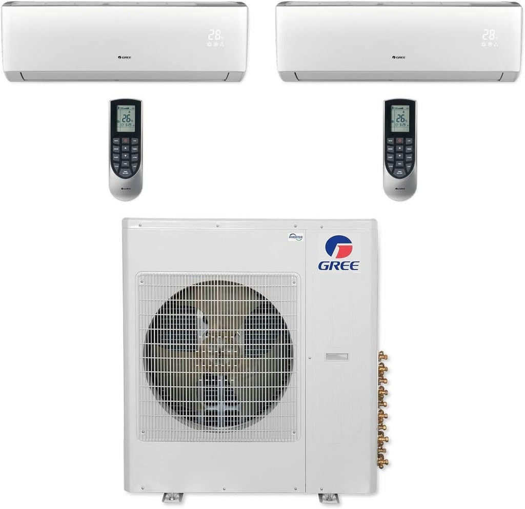 Gree 42,000 BTU Multi21+ Dual-Zone Wall Mount Mini Split Air Conditioner Heat Pump 208/230V SEER 21 (9-24)