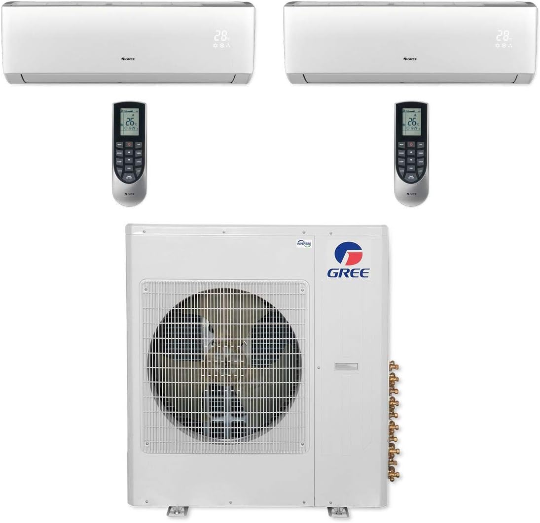 Gree 42,000 BTU Multi21+ Dual-Zone Wall Mount Mini Split Air Conditioner Heat Pump 208/230V SEER 21 (9-24)