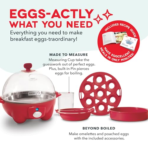 Rapid Egg Cooker for 6 Eggs, Hard Boiled, Poached, Scrambled, or Omelets, Auto Shut Off - Black O7665