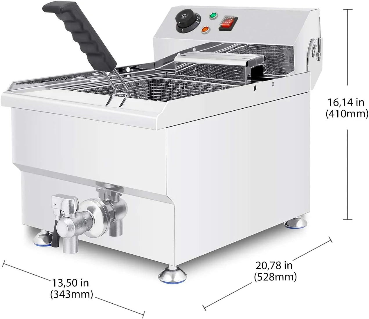 Electric Deep Fryer with Removable Basket, Stainless Steel, 17L D8079