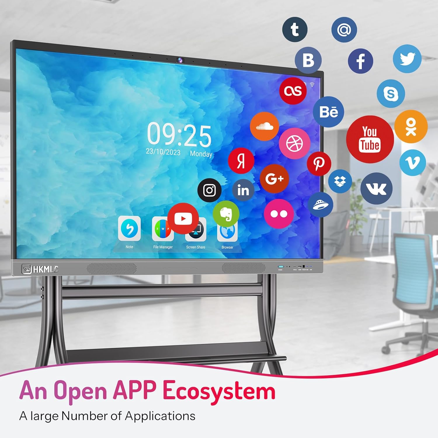 55" Interactive Whiteboard with 4K Touchscreen and Stand K7738