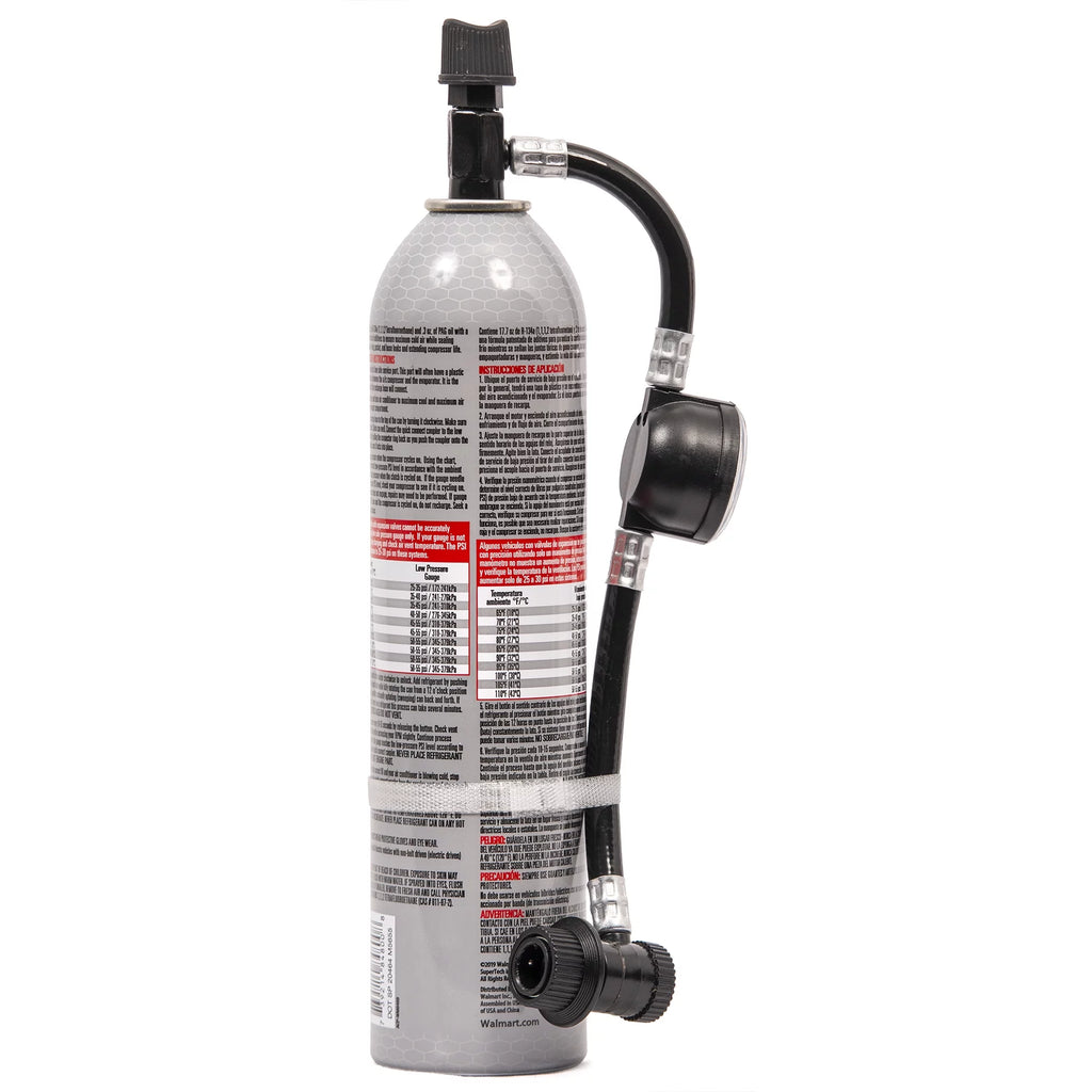 Automotive Refrigerant with Reusable Hose and Gauge, 18 oz A910