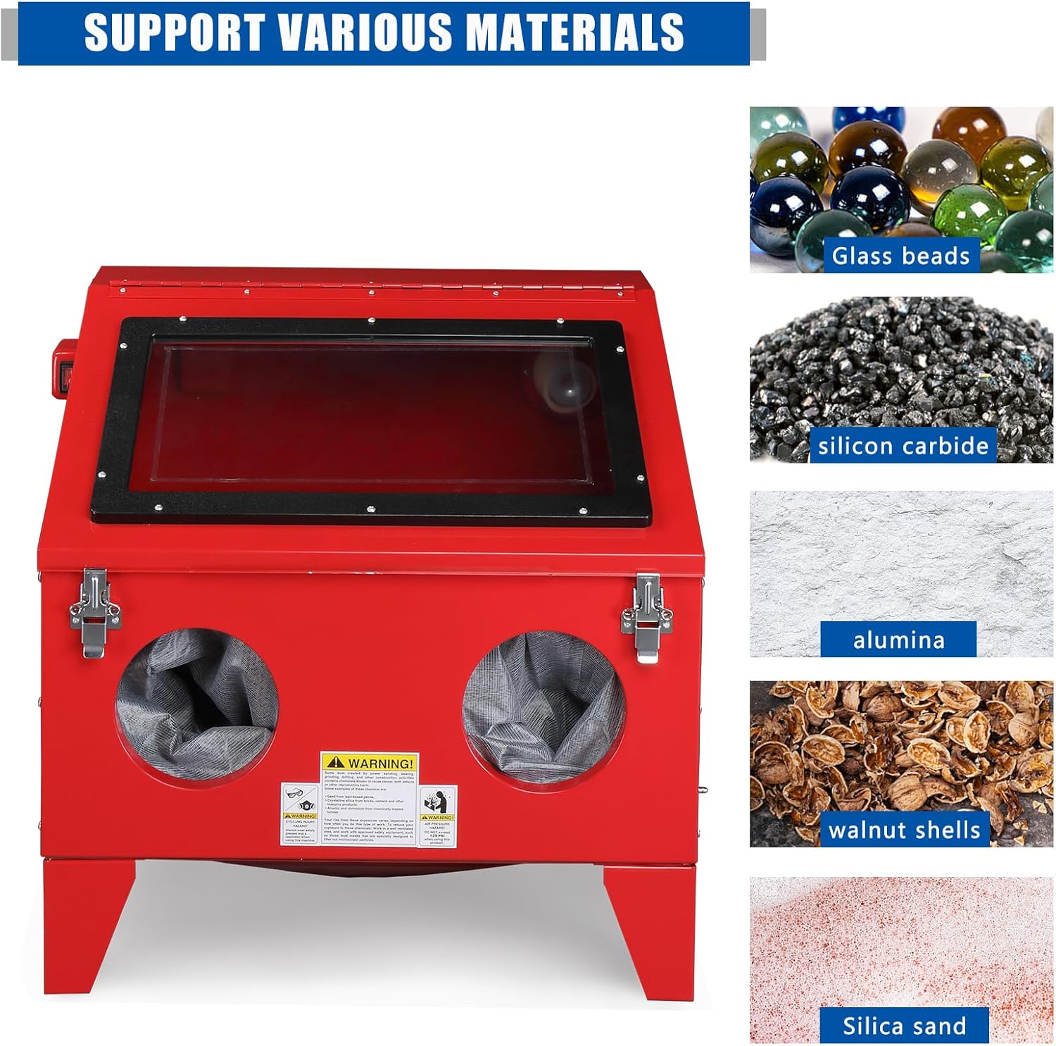 Portable Bench Top Sand Blasting Cabinet with Spray Gun for Rust Removal Q164608