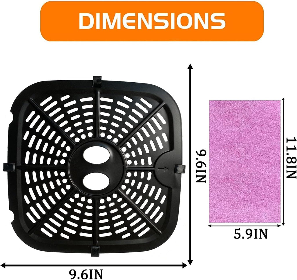 Air Fryer Replacement Crisper Tray, 9.6 Inch Double-Layer Coating Grill Plate W558635