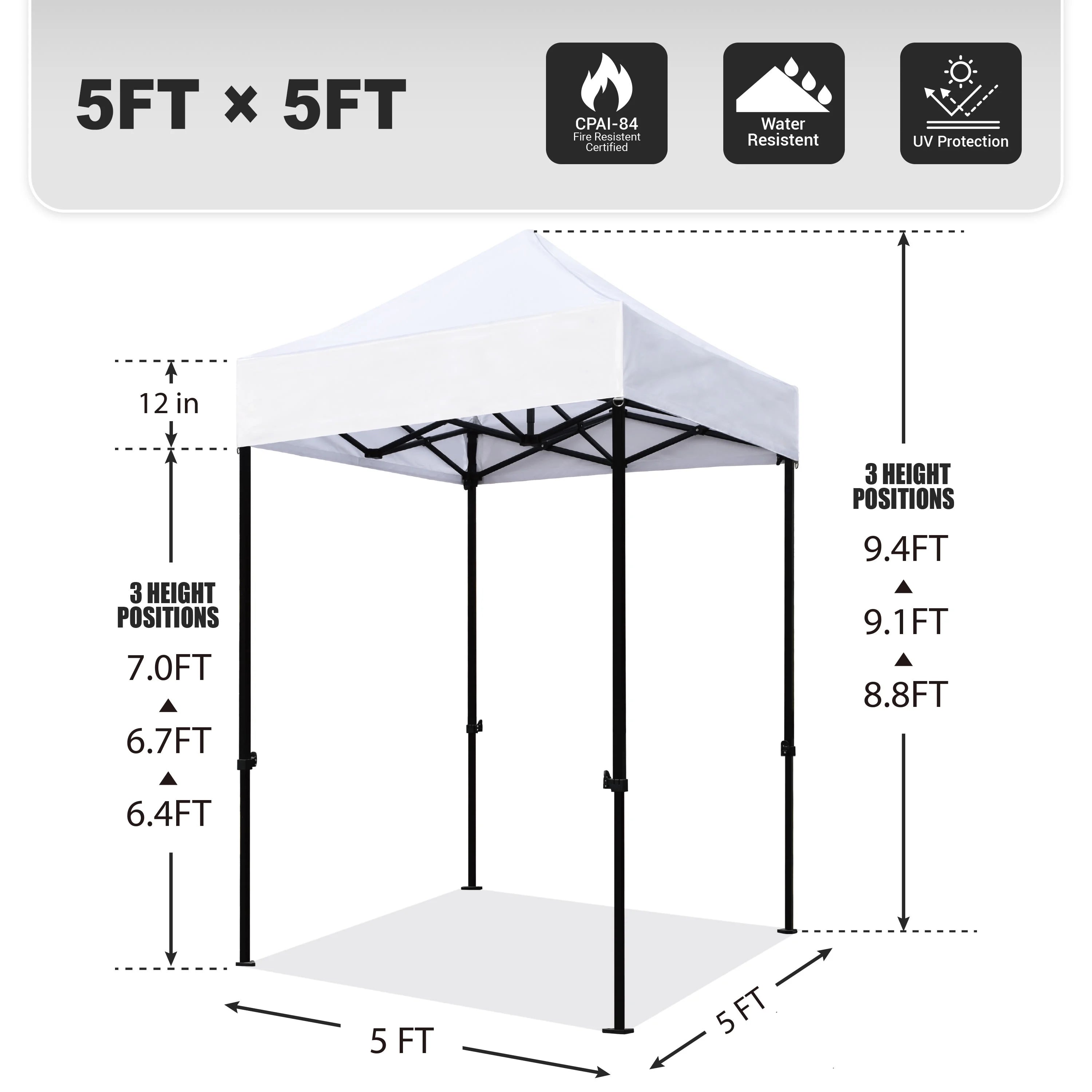 5x5 Pop Up Canopy Outdoor Heavy Duty Tent Q995