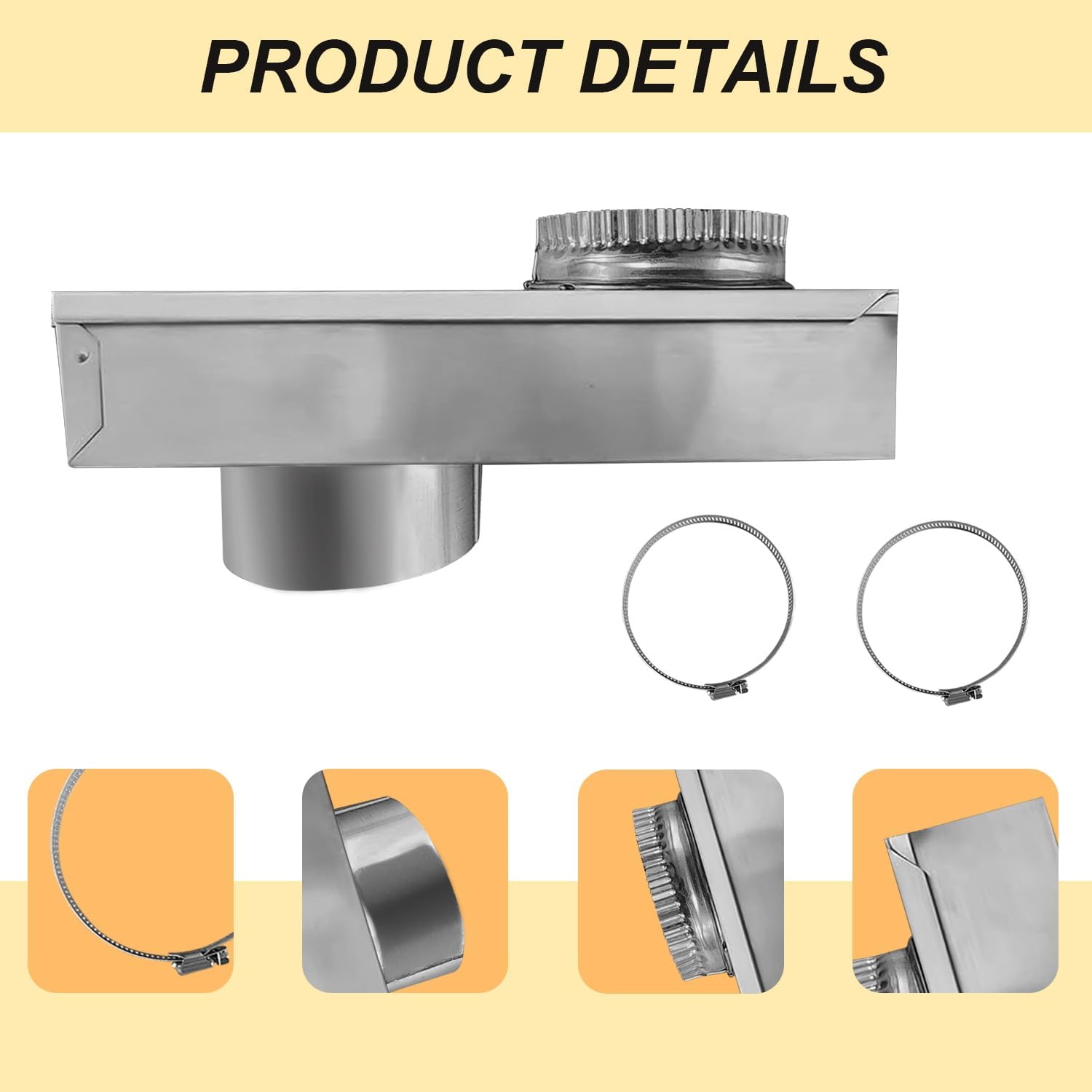 Dryer Vent Periscope, Adjustable 0-5" Length, Aluminum Y4926