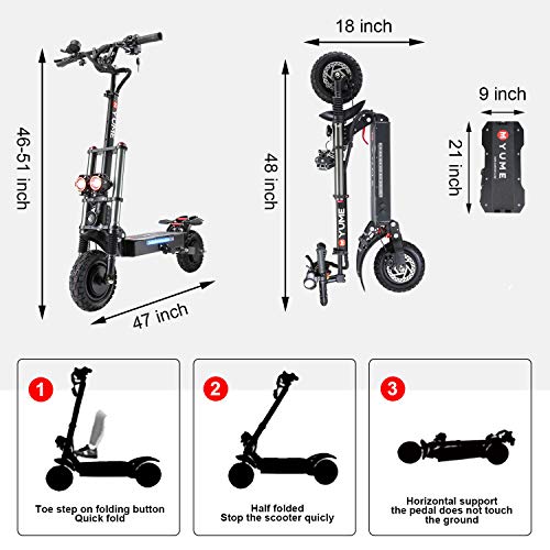 Adult Electric Scooter Dual Motor 40 MPH 40 Miles H108644