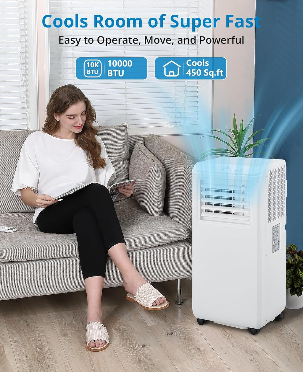 Portable Air Conditioner 10000 BTU with Remote Control for 450 Sq. Ft. Rooms M48700