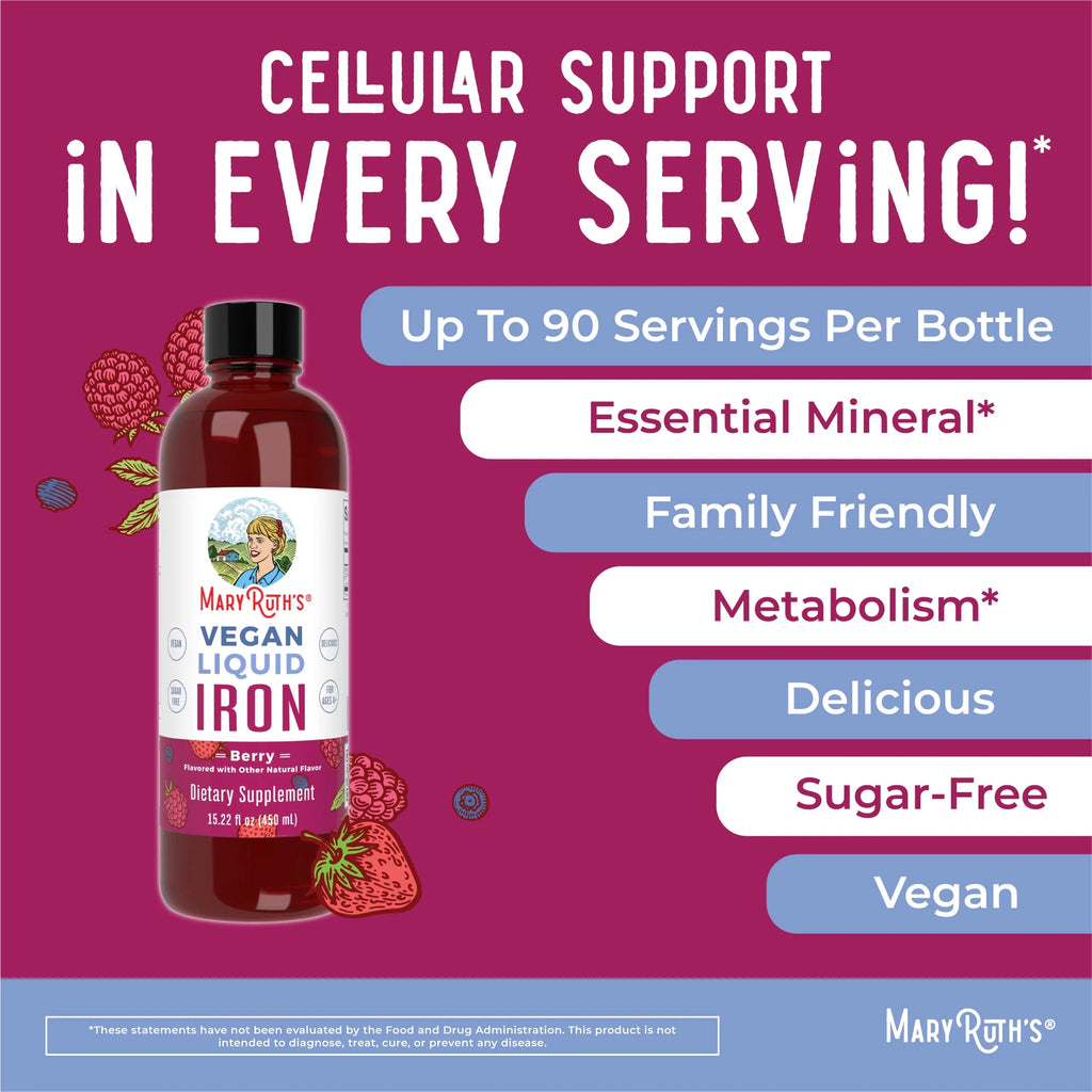 Liquid Iron Supplement for Women, Men & Kids, Sugar Free, Vegan K184959