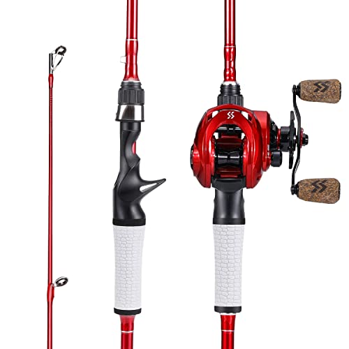 Spinning & Baitcasting Fishing Rod Reel Combo, Graphite 2-Piece M391131
