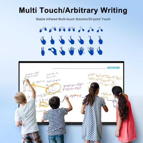 85″ Smart Board, 4K UHD Touchscreen Interactive Whiteboard for Business Office Classroom B276