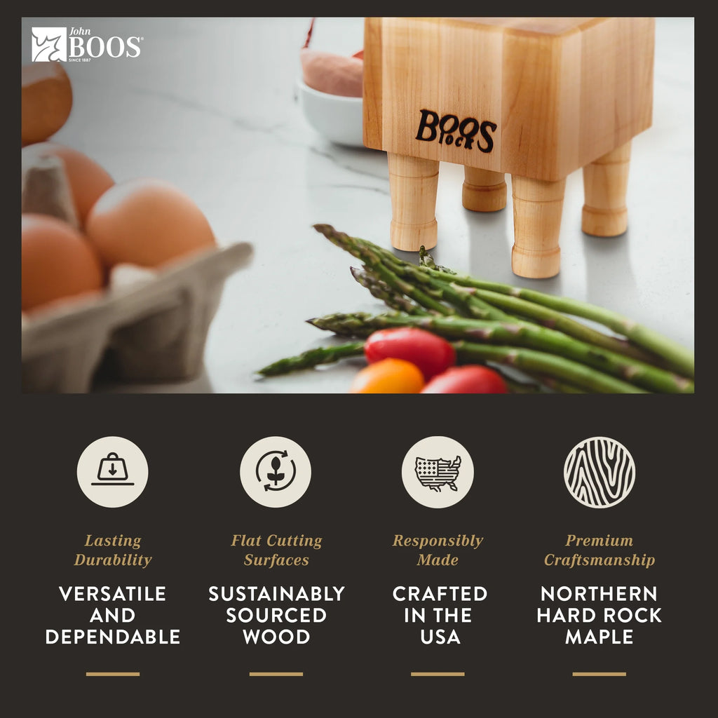 Maple Wood Cutting Board with Feet, 6 x 6 E6610