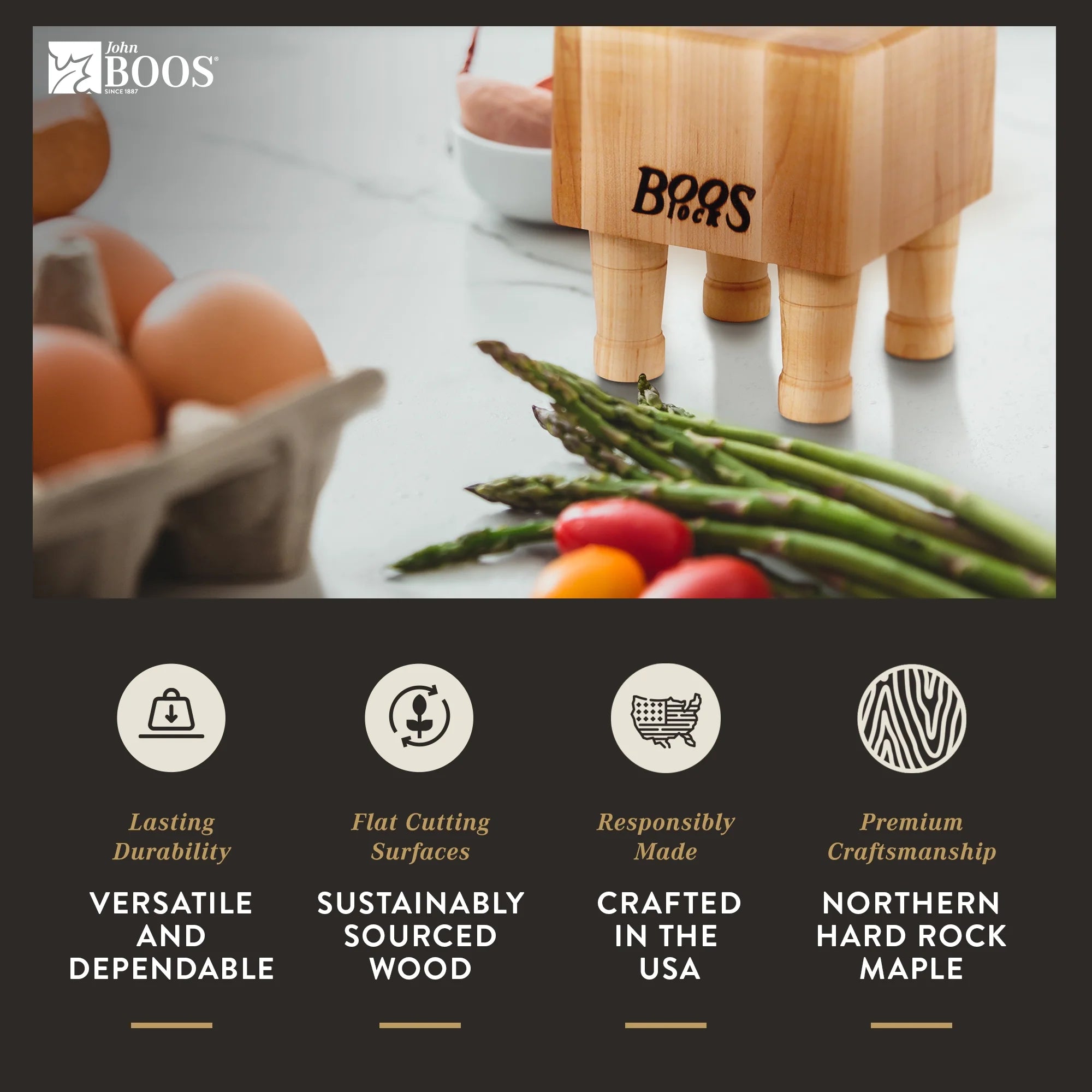 Maple Wood Cutting Board with Feet, 6 x 6 E6610