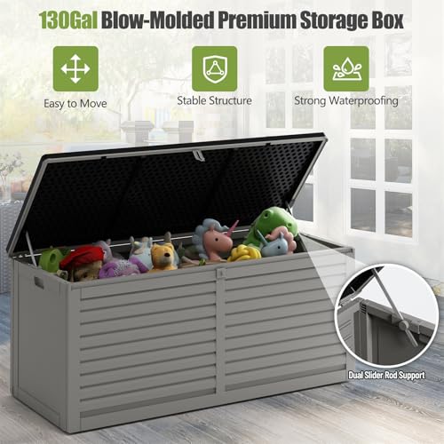 Outdoor Storage Box, Waterproof Lockable Deck Box J4801