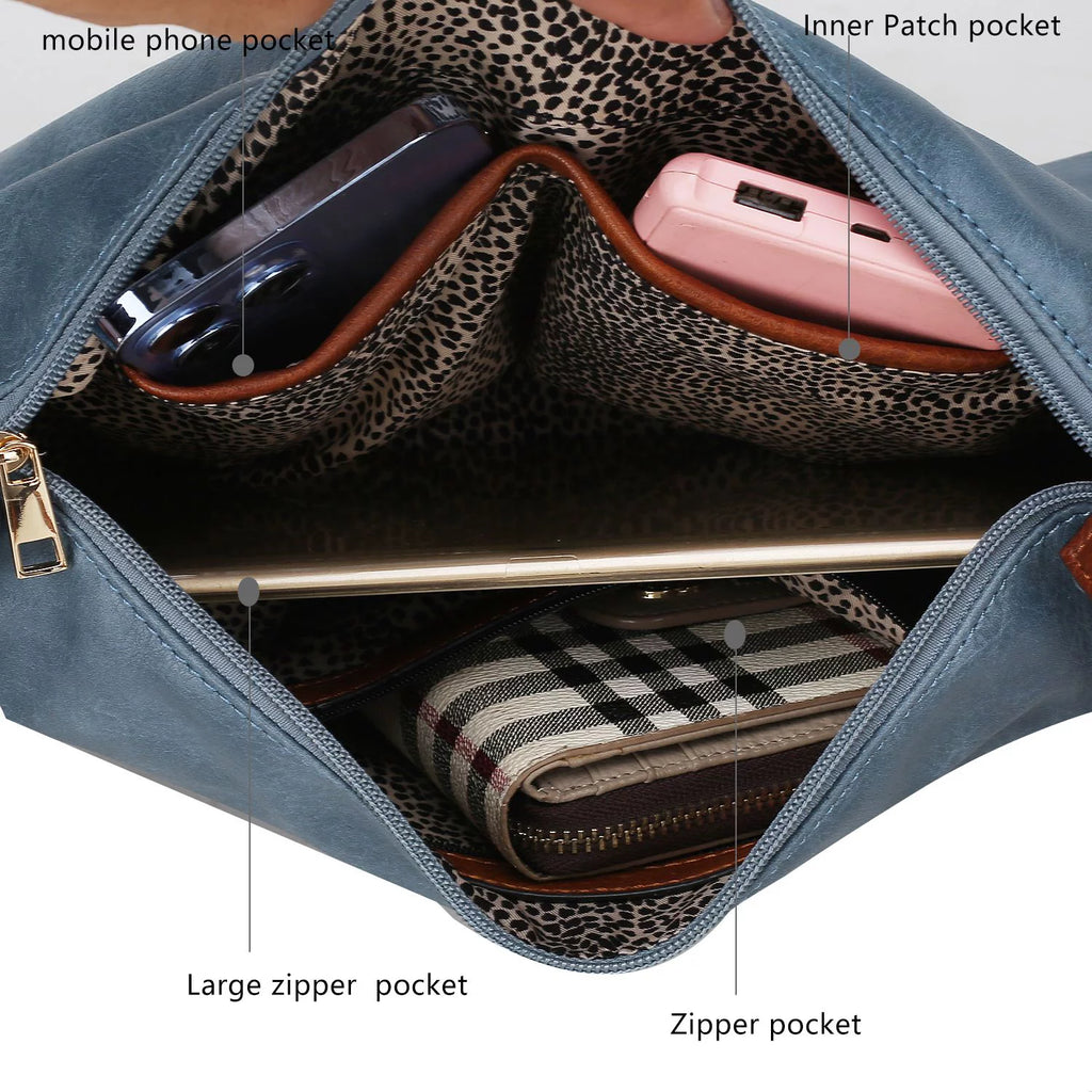 Women's Satchel Handbag with Pouch and Coin Purse Set, 3-Piece N242