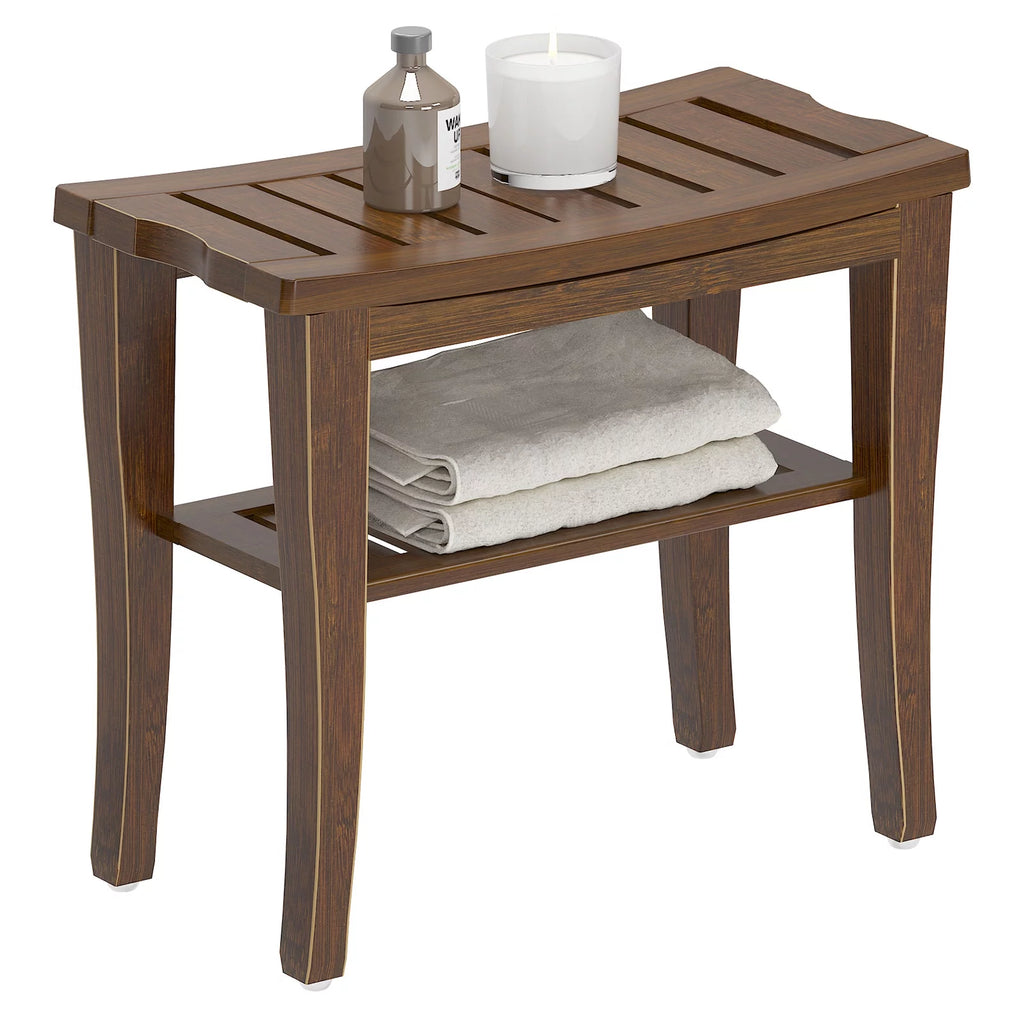 Bamboo Bathroom Bench Shower Stool Non-slip Waterproof Seat M3034