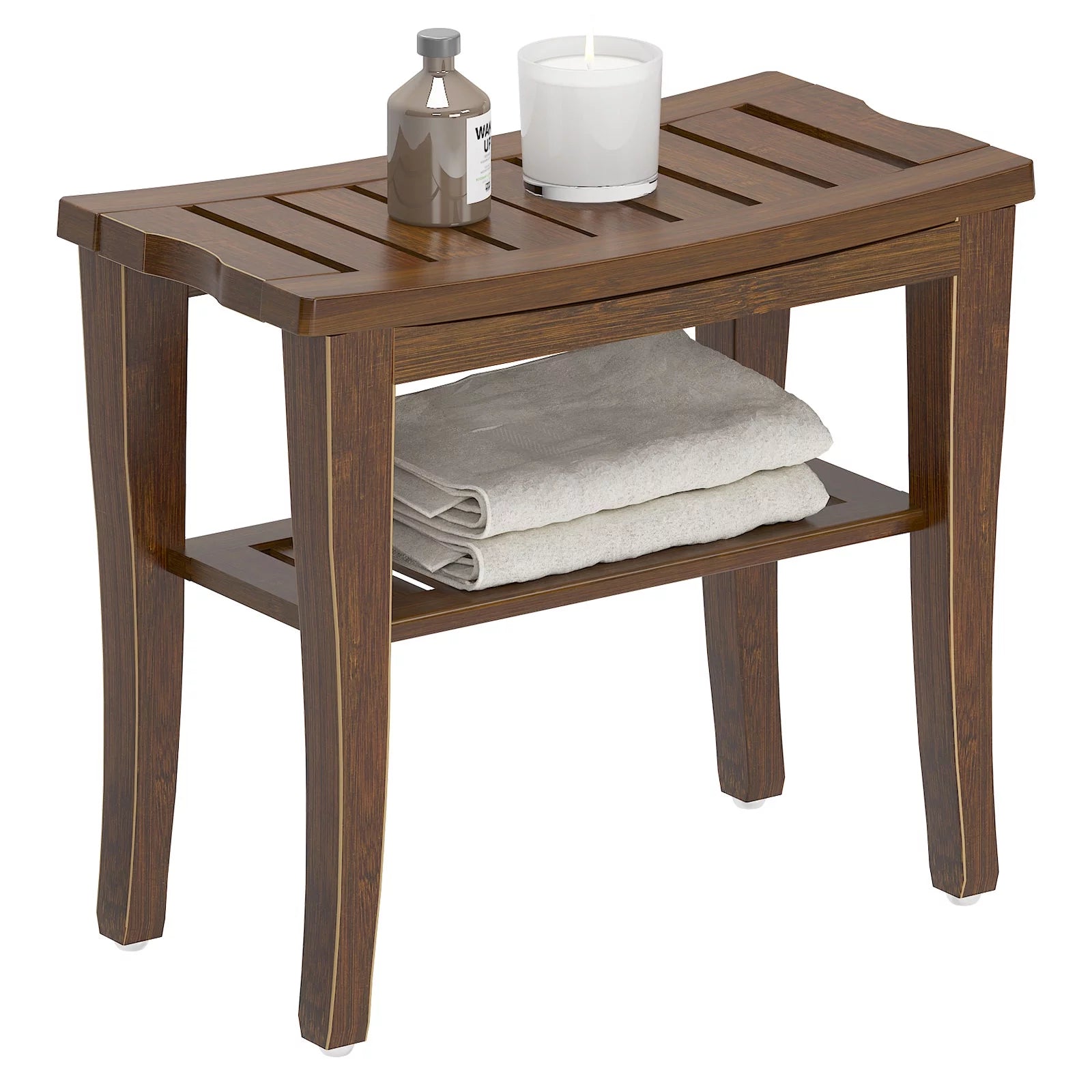 Bamboo Bathroom Bench Shower Stool Non-slip Waterproof Seat M3034