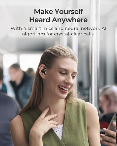 Open Ear Headphones Wireless Earbuds with 4-Mic Clear Call, 30H Playtime L15241