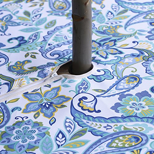Waterproof Fitted Outdoor Tablecloth with Umbrella Hole, Fits 45-54 Inch Round Tables H136216