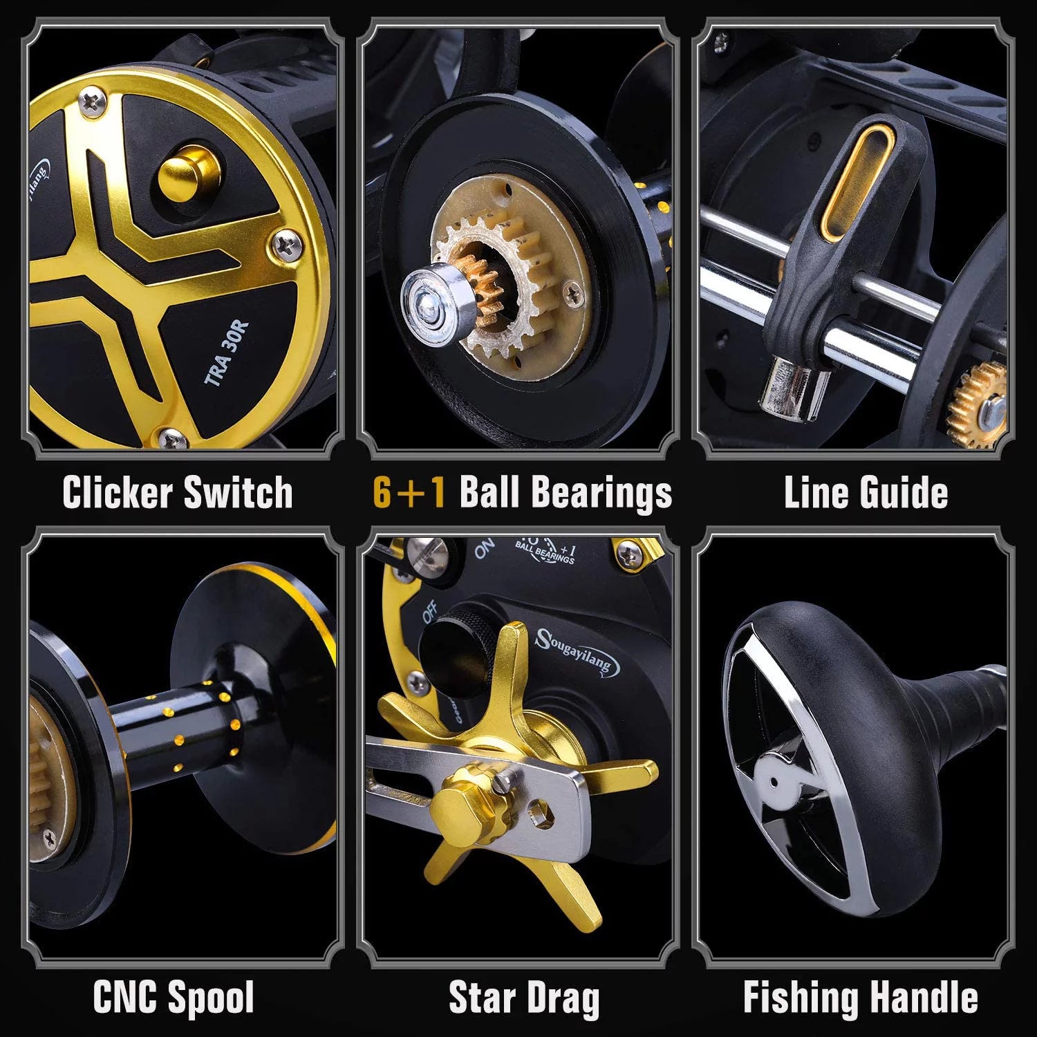 Line Counter Fishing Reel Level Wind Trolling P196198