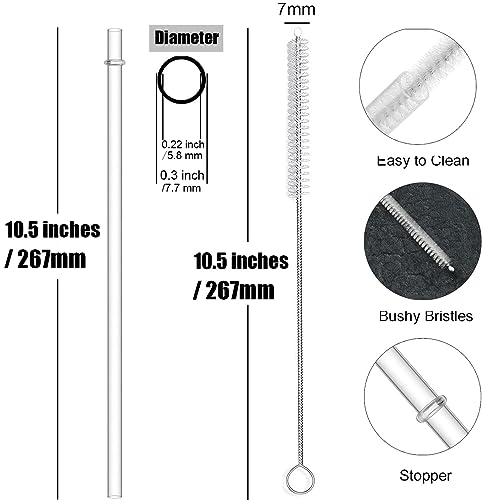 Reusable Clear Plastic Straws with Cleaning Brush O899