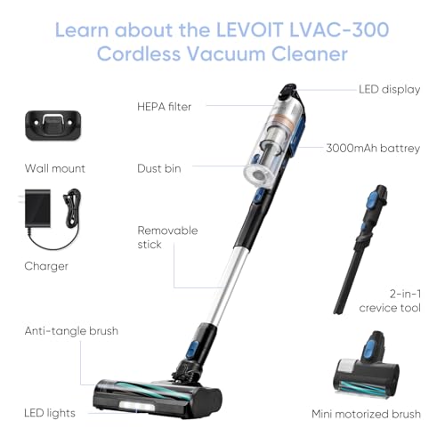 Cordless Stick Vacuum Cleaner with Tangle-Resistant Design, 50 Min Runtime N80748