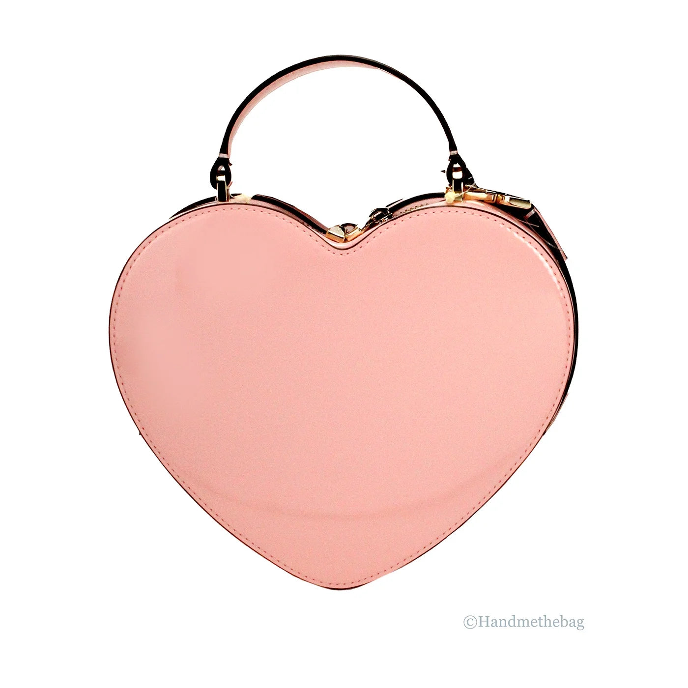 Patent Leather Top Handle Heart Crossbody Bag L35748