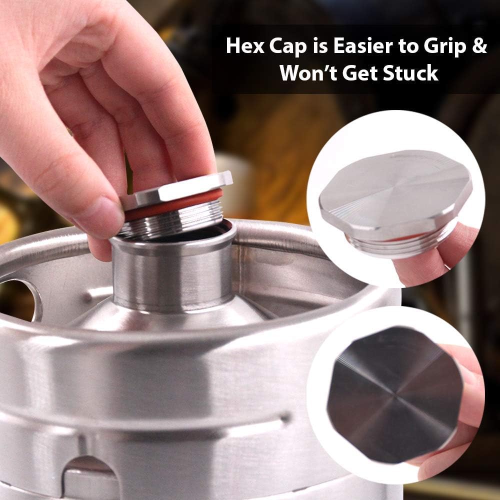64oz Stainless Steel Mini Keg Dispenser with CO2 Regulator U176902