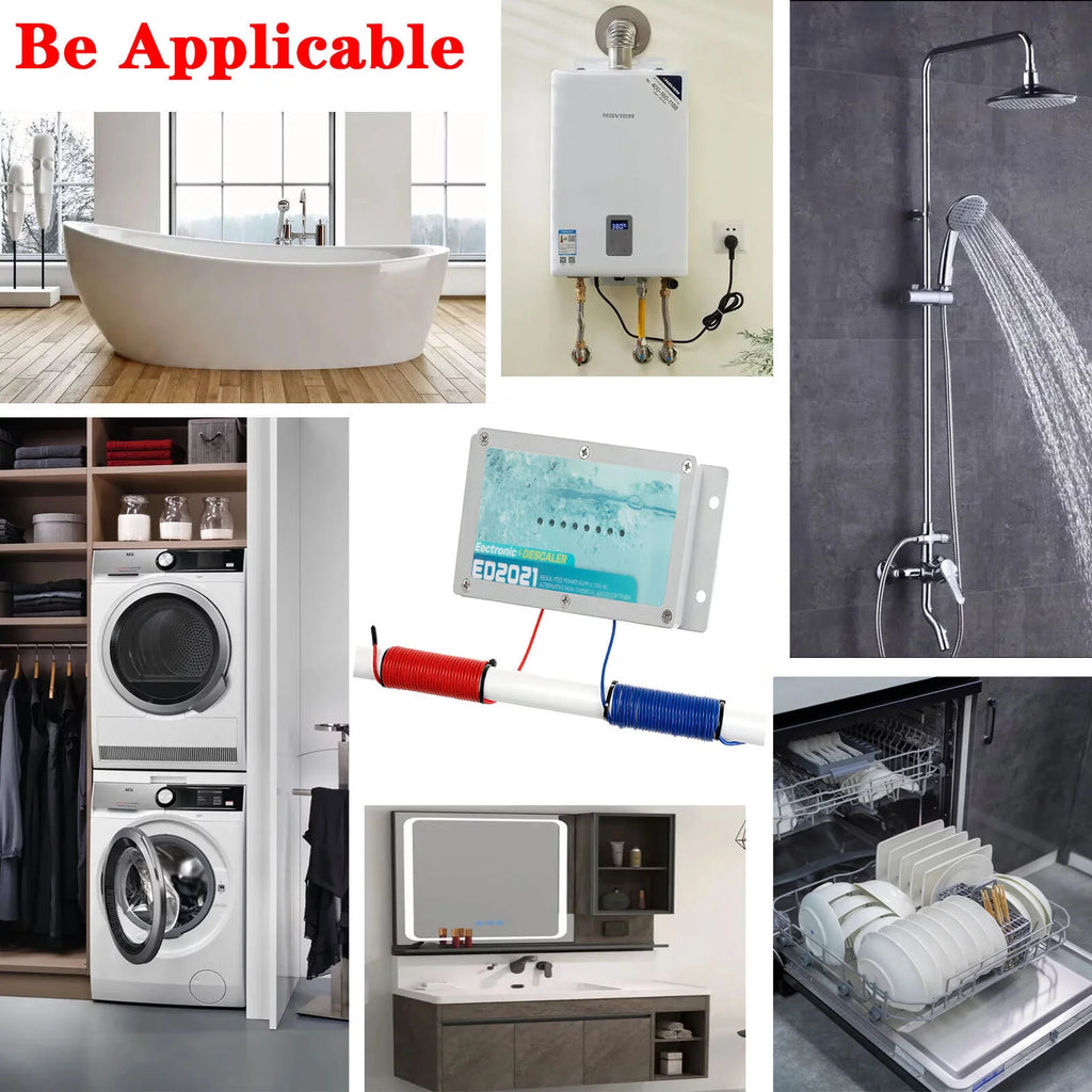 Electronic Water Descaler System for Whole House, Salt Free, Reduces Limescale D141973