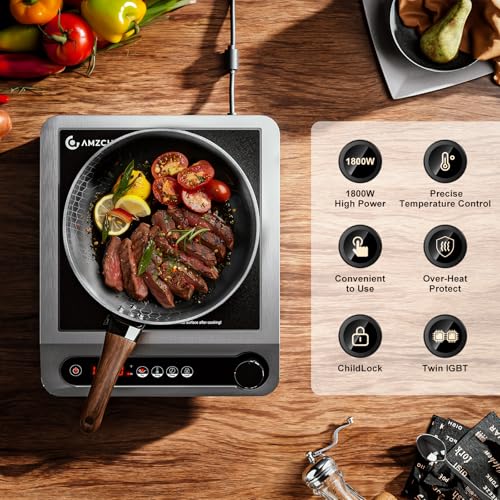 Induction Cooktop, 1800W Portable Burner with Timer S297