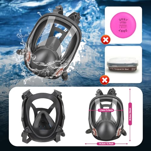Reusable Full Face Respirator Mask with Filters for Spray Paint and Welding P31754