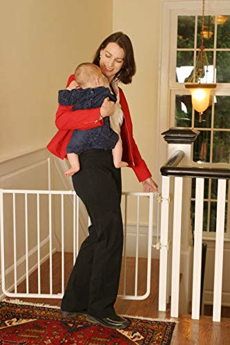 Adjustable Stairway Safety Gate for Kids and Pets, 27 to 42.5 Inches Wide, Black E17573