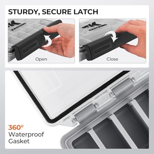 Waterproof Tackle Box with Removable Dividers, 3600 and 3700 Trays F840225