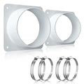 4" inch Air Vent Duct Connector Flange, Plastic Fryer Vent Adapter Air Vent Duct Connector Flange Straight Ventilation Pipe for Cooling Heating Ventilation HVAC System