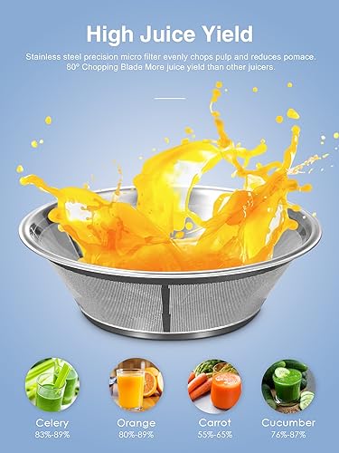 Juicer Machine, 800W Centrifugal Extractor with Wide Mouth Feed Chute, Stainless Steel, BPA-free V753
