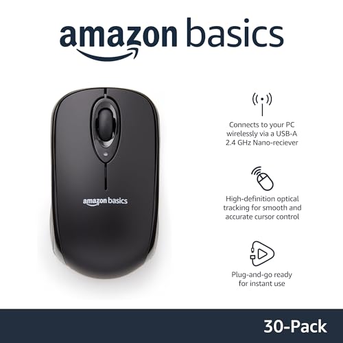 Wireless Optical Mouse with USB Nano Receiver, Black B899