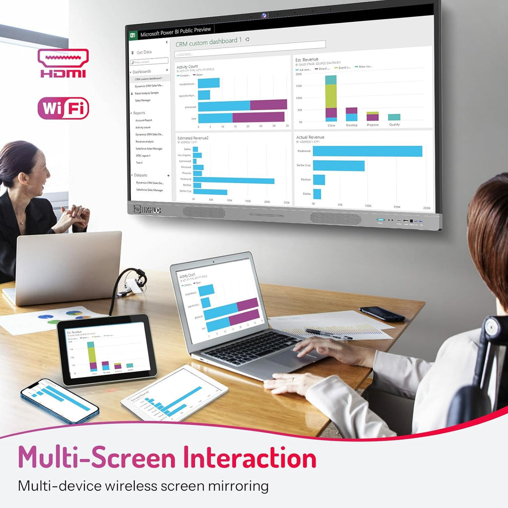 55" Interactive Whiteboard with 4K Touchscreen and Stand K7738