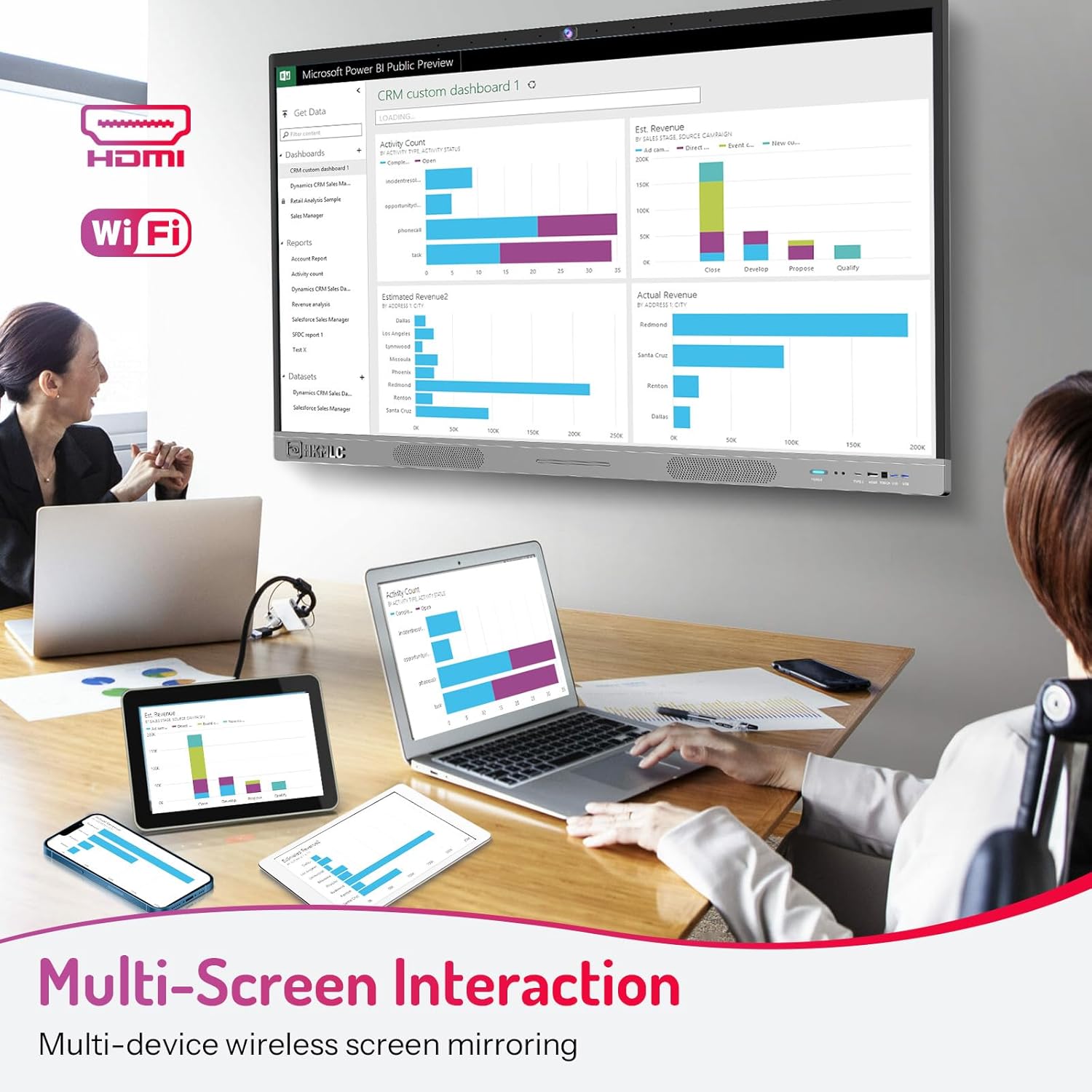 55" Interactive Whiteboard with 4K Touchscreen and Stand K7738