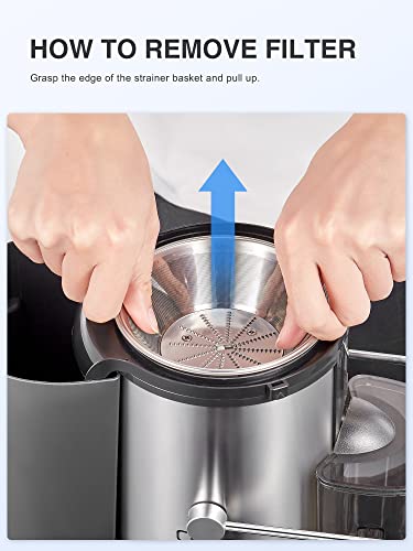 Juicer Machine, 800W Centrifugal Extractor with Wide Mouth Feed Chute, Stainless Steel, BPA-free V753