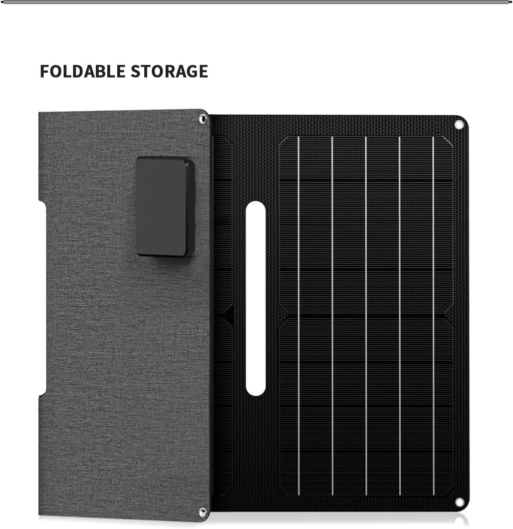 Foldable 30W Solar Panel Battery Charger with USB & DC Output for Camping L2383